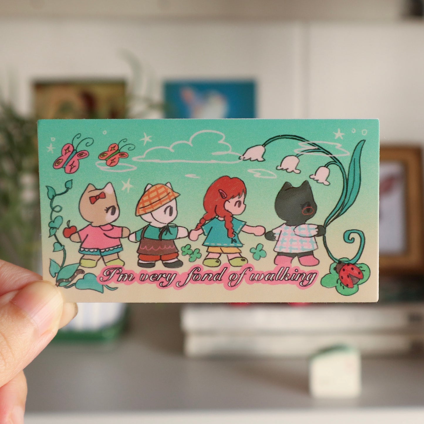 Fond of Walking Sticker
