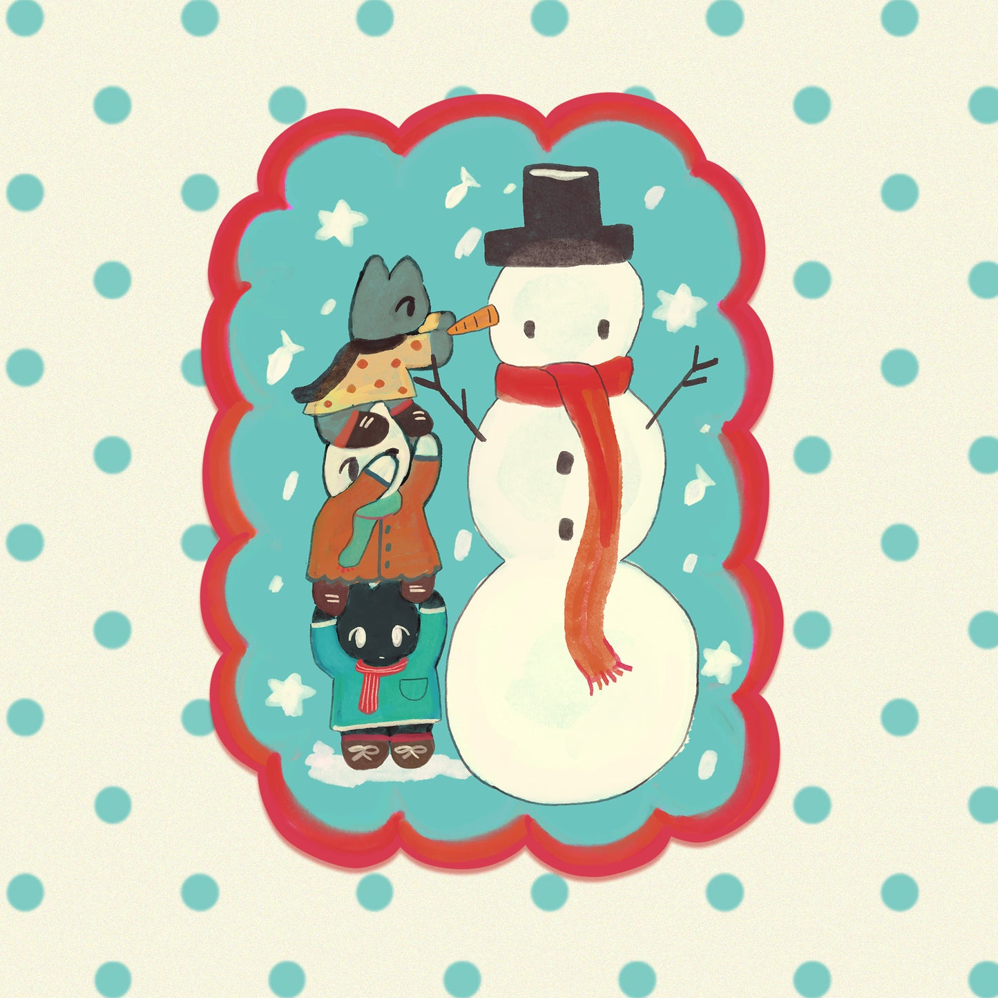Let's build a Snowman Sticker