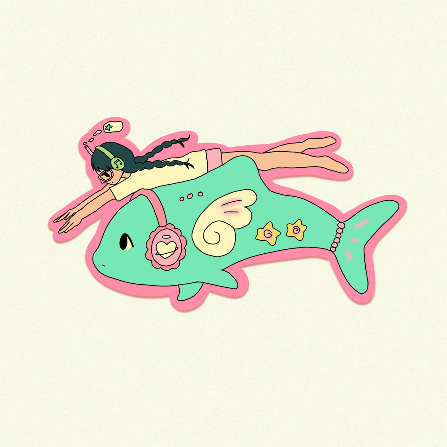 Dolphin Girl Sticker