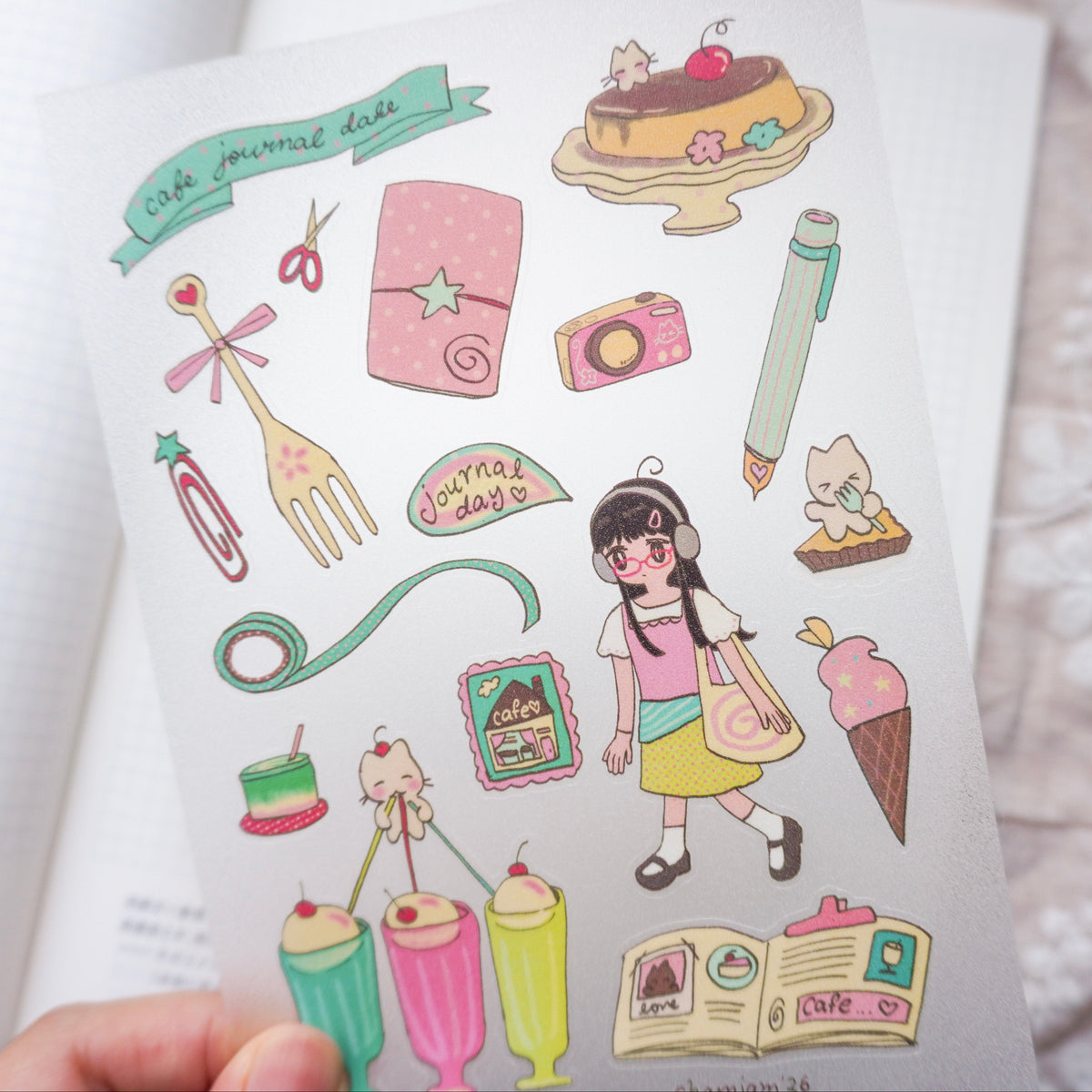 Cafe Journal Date Sticker Sheet