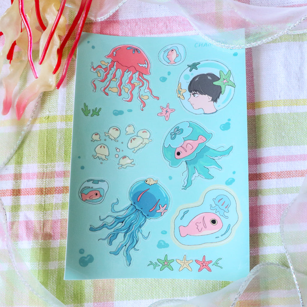 Jellyfish Friends Sticker Sheet