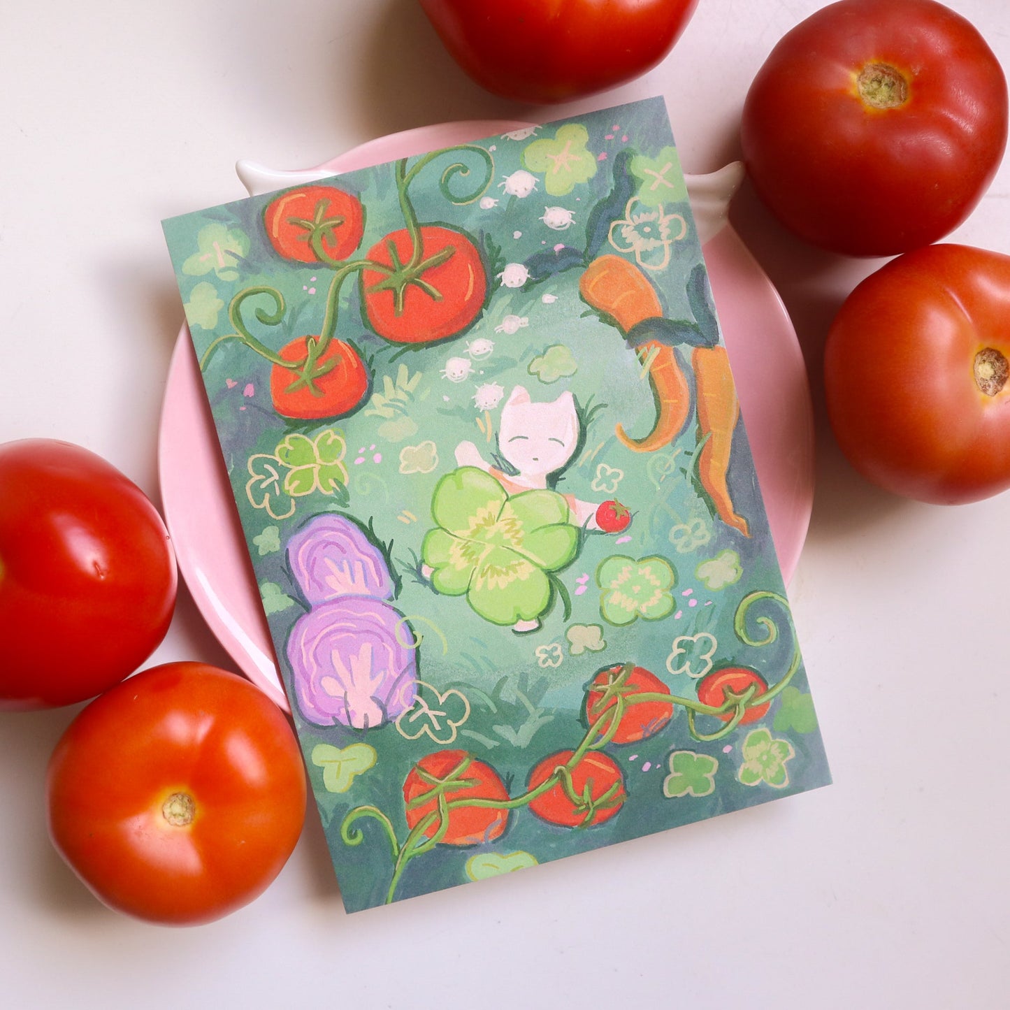 Veggie Cat Print
