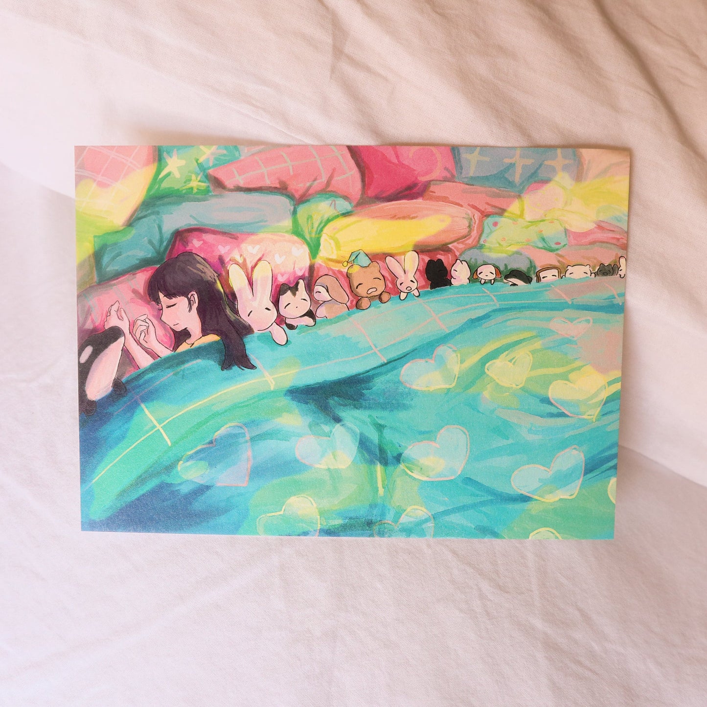 Snuggle In Bed Print