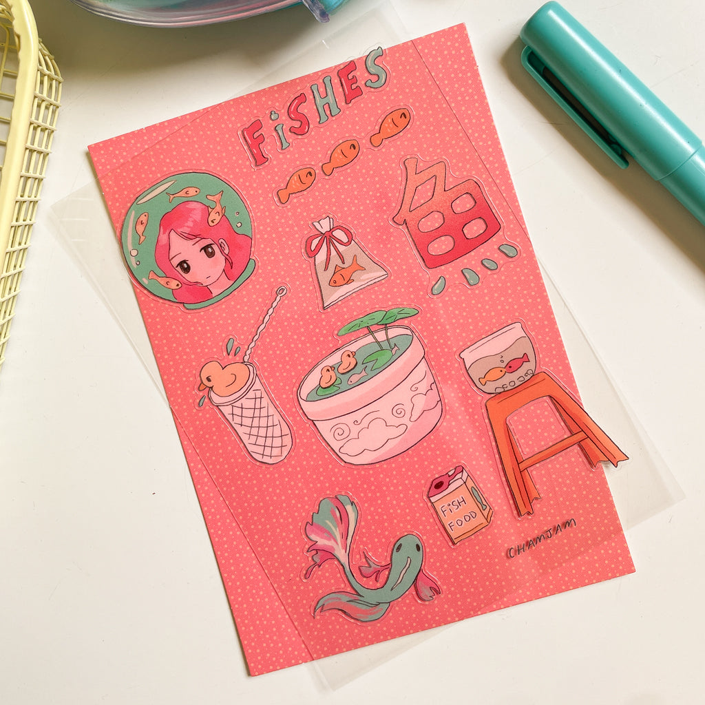 Fishes Clear Sticker Sheet