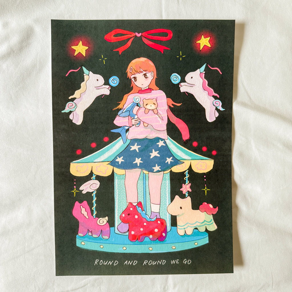 Round & Round We Go A4 Print