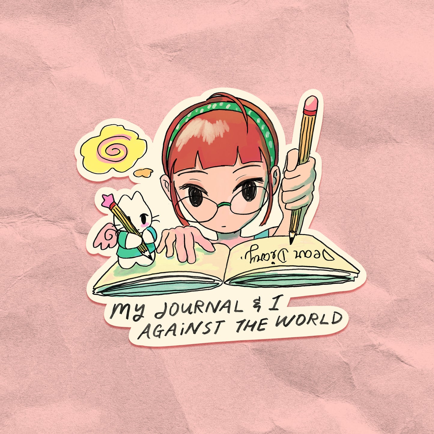 Journal & I Against The World Sticker