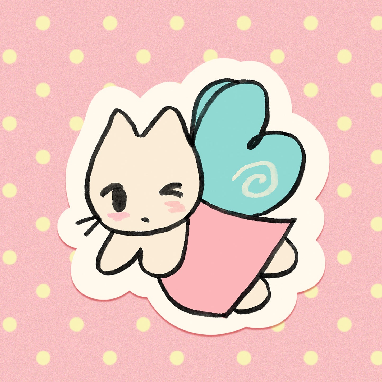 Flying Kitty Sticker