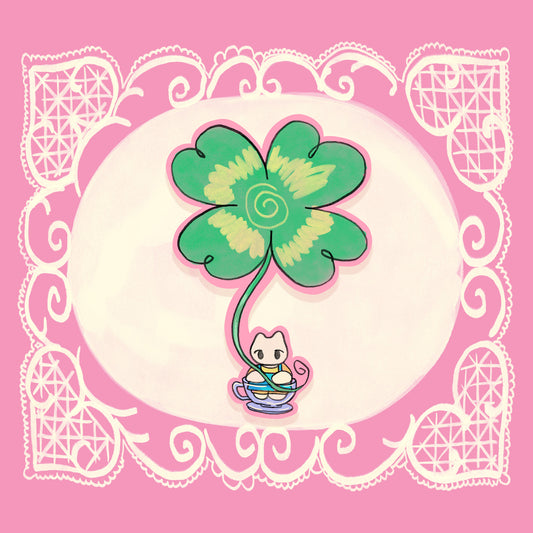 Four Leaf Cat Sticker
