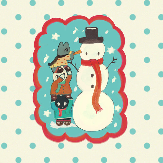 Let's build a Snowman Sticker