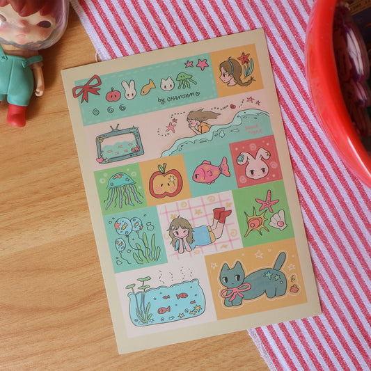 Vintage Beach Friends Sticker Sheet • Jan 2024