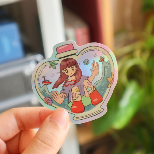 Heart Bottle Holo Sticker • Feb 2024