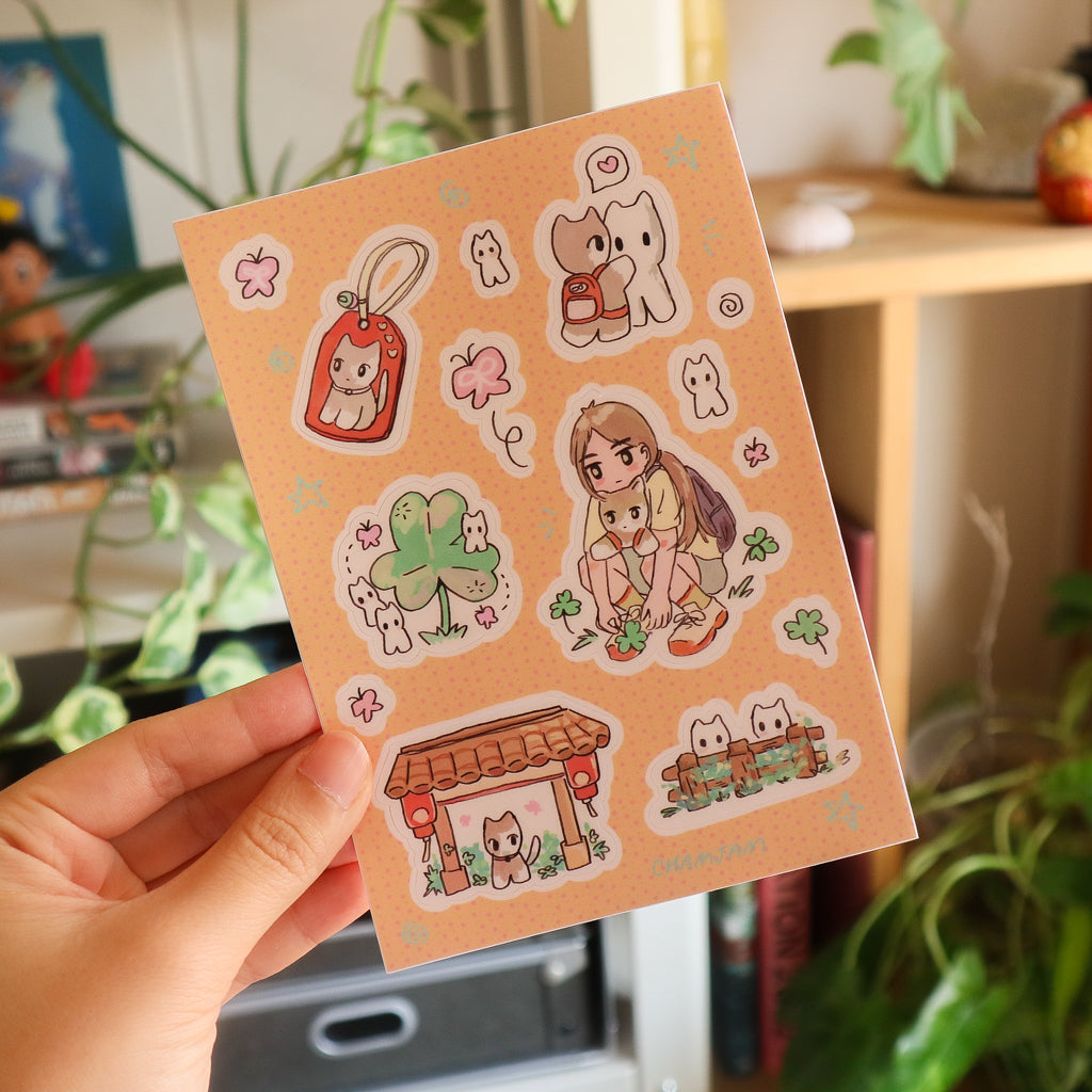 Lucky Ghost Cat Sticker Sheet • Apr 2024