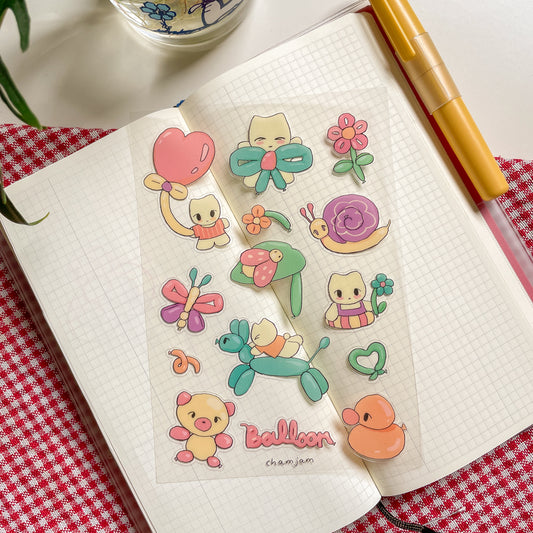 Balloon Clear Sticker Sheet