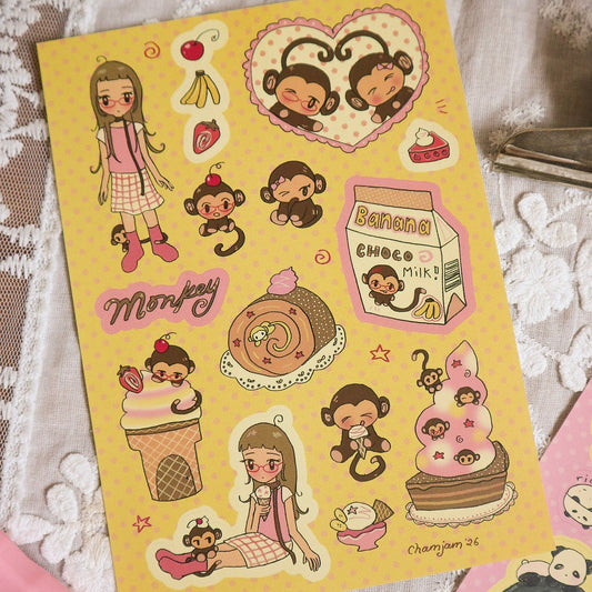 Sweet Monkey Sticker Sheet