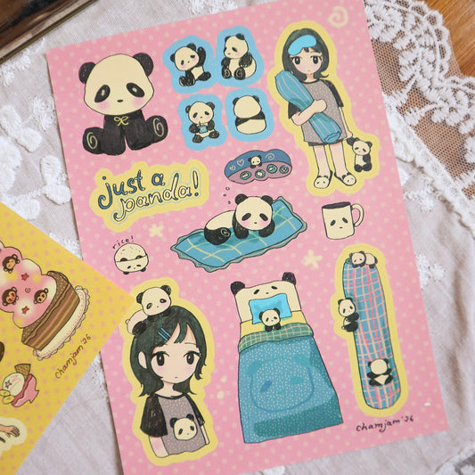 Sleepy Panda Sticker Sheet
