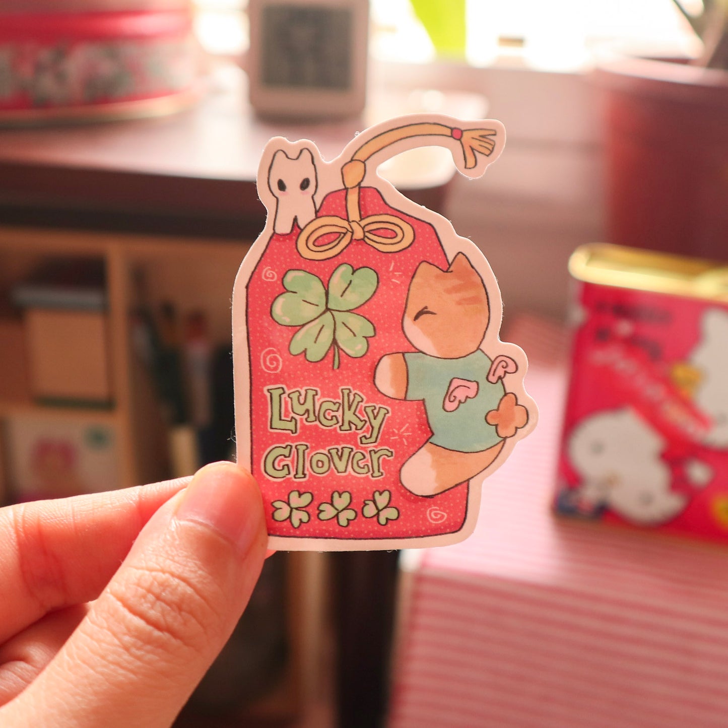 Lucky Cat Charm Sticker