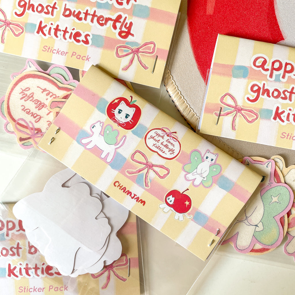 Apple Lover Ghost Butterflies Kitties Sticker Pack