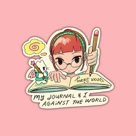 Journal & I Against The World Sticker